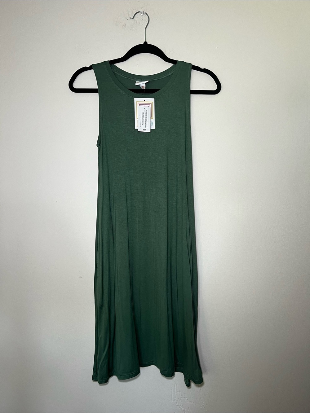 lularoe green dress Charlotte Sleeveless in Lularoe leggings